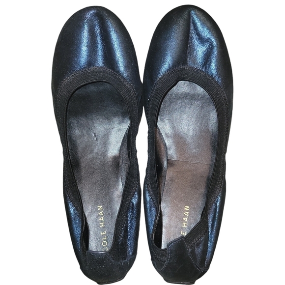 Cole Haan Ballet Flat Shoes Metallic Blue NWT
